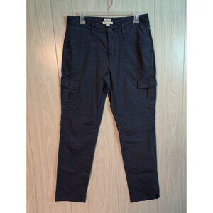 LL Bean Lightly Lined Cargo Pants Womens Sz 8 Favorite Fit Blue Pockets